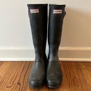 Hunter Black Tall Rain Boots